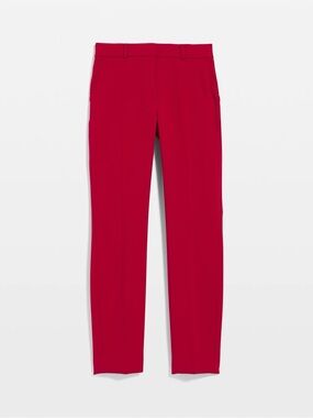 White House Black Market Elle Slim Ankle Luxe Stretch Pants in Red